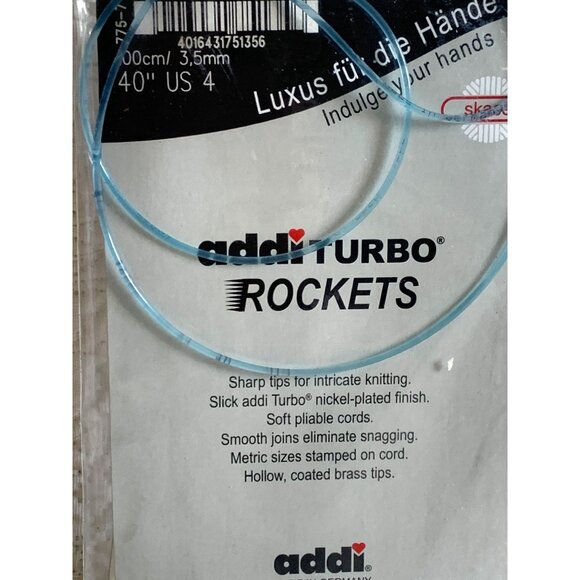 Addi Turbo Rockets Circular Knitting Needle 24 inch US4 - New - Picture 2 of 11